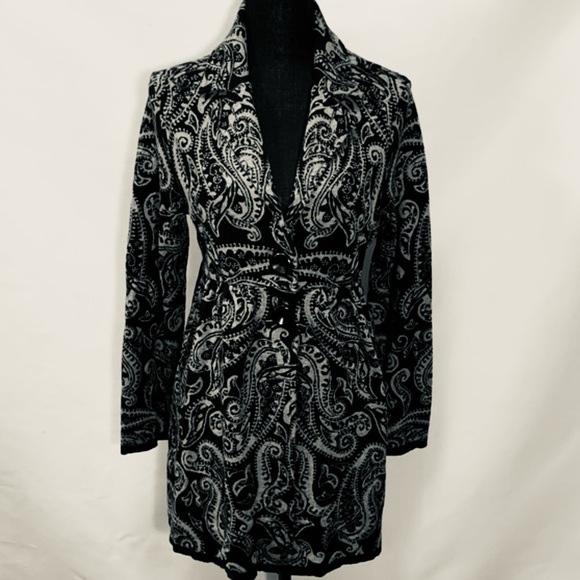 Style Co Paisley Cardigan Light Coat Long size X-Large 100% cotton - Picture 2 of 11